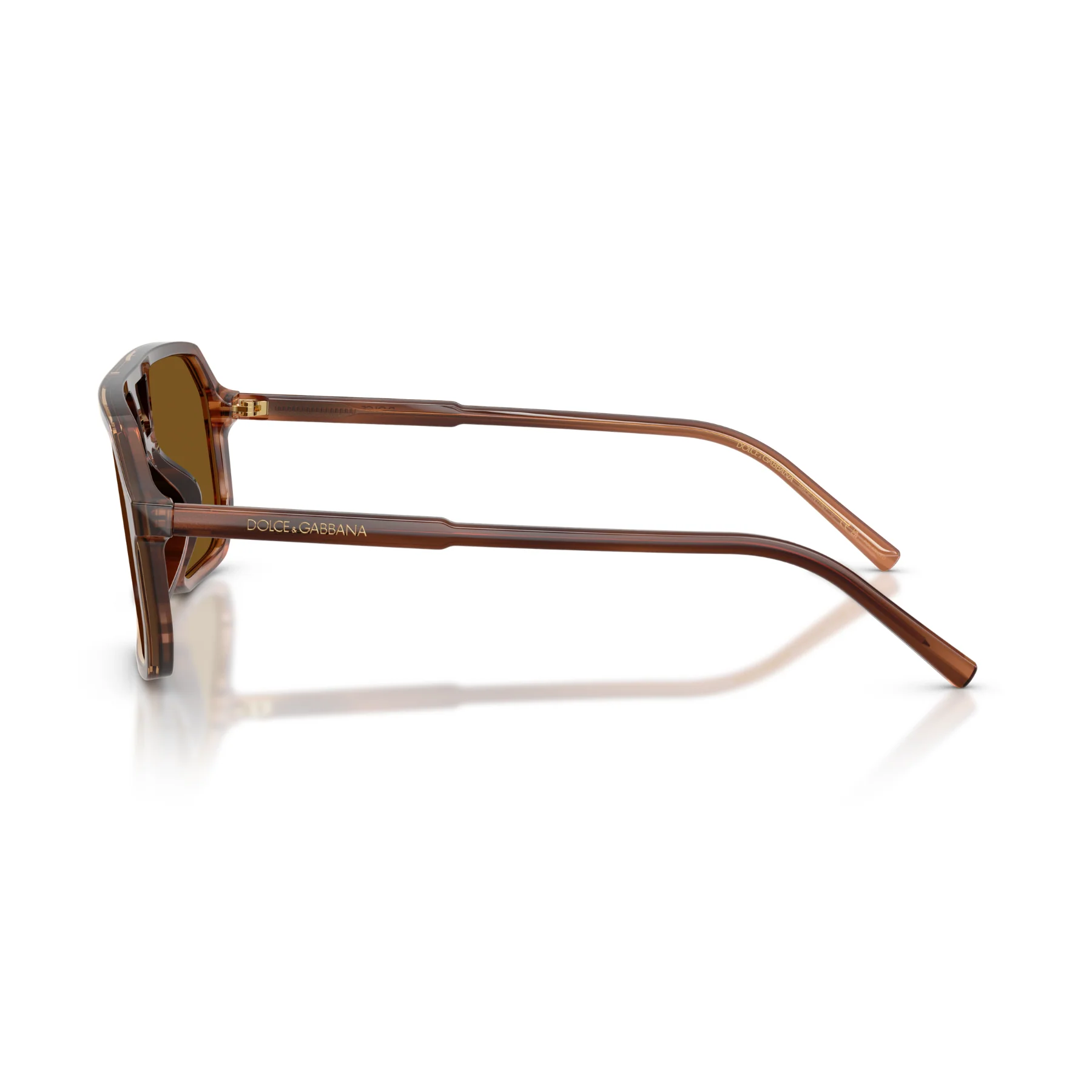 Gafas De Sol Dolce & Gabbana DG4541 Transp Brown On Striped Brown Dark Brown Polar Café/Marrón - Image 3