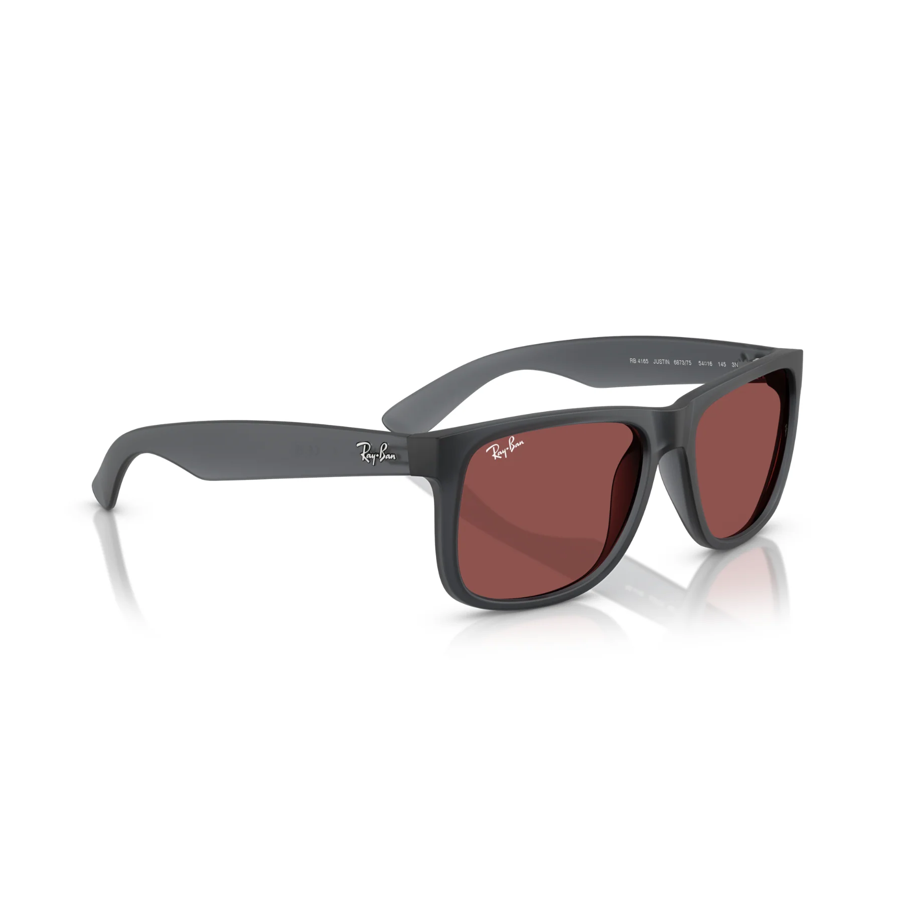 Lentes De Sol Ray-Ban RB4165 Justin Opal Grey Dark Violet Burdeos/Gris - Image 3