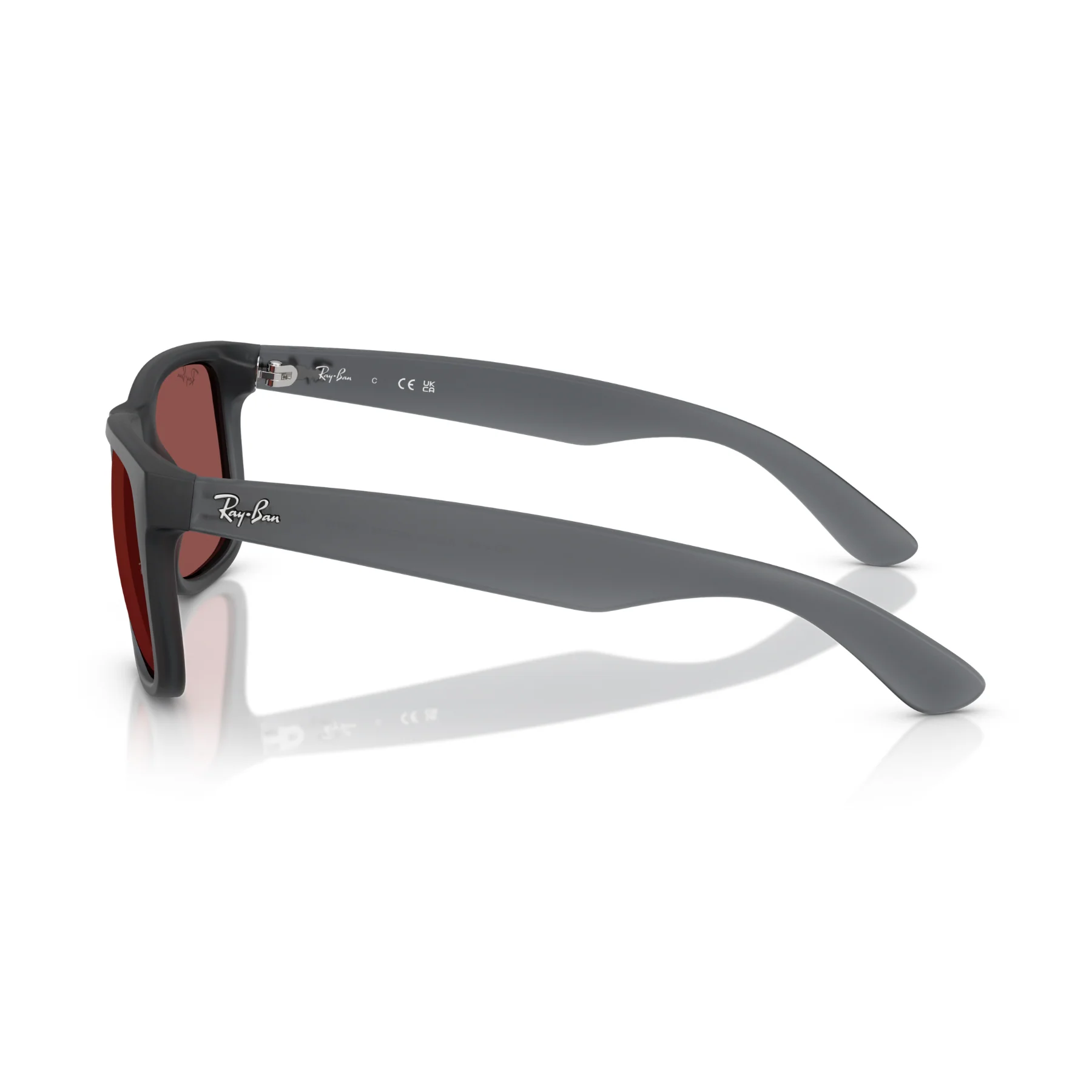 Lentes De Sol Ray-Ban RB4165 Justin Opal Grey Dark Violet Burdeos/Gris - Image 4